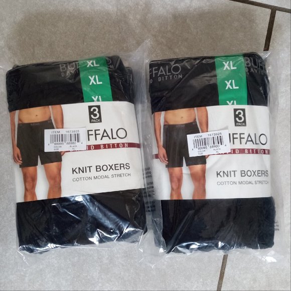 New! Buffalo David Bitton Men's boys Knit Boxer 3-Pack Blue Size X-LARGE NWT! - Picture 1 of 4
